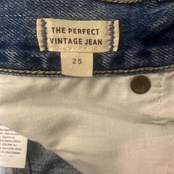 Madewell The Perfect Vintage Jeans Calabria Wash Ripped Edition Size 25 Waist - Picture 7 of 8